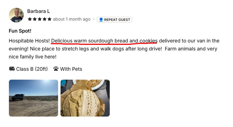 Warm sourdough delivered